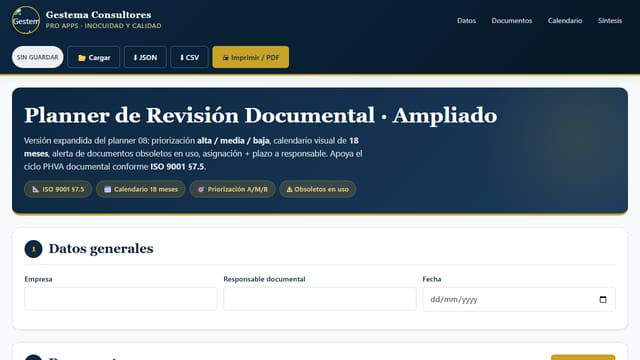 Planner Revisión Documental · Ampliado