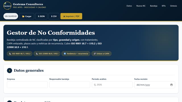 Gestor de No Conformidades