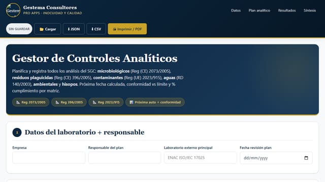 Gestor de Controles Analíticos