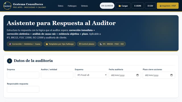 Asistente Respuesta a Auditor
