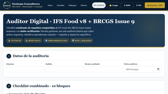 Auditor Digital IFS + BRCGS