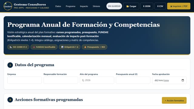 Programa Anual Formación + Competencias