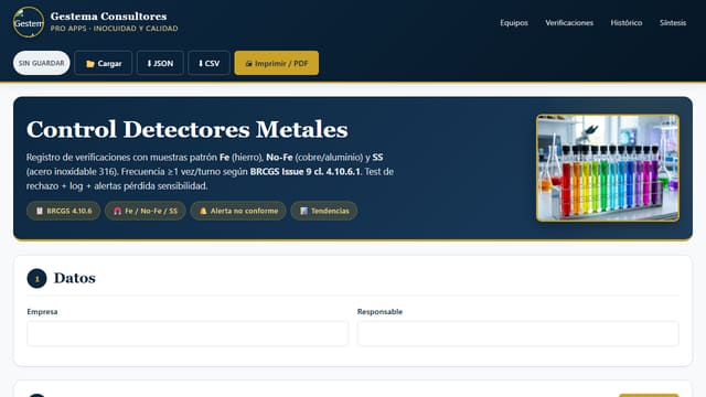 Control Detectores Metales + Rayos X