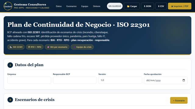 Plan de Continuidad de Negocio · BCP
