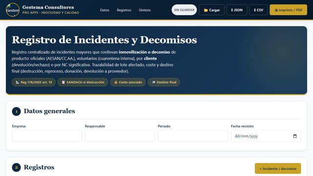 Registro Incidentes y Decomisos