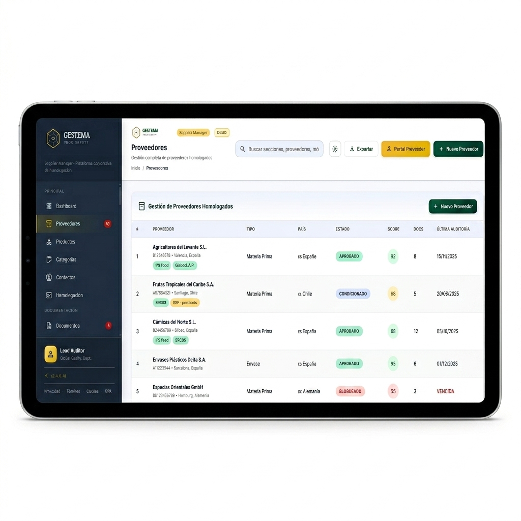 Gestema Supplier Manager &mdash; vista 2